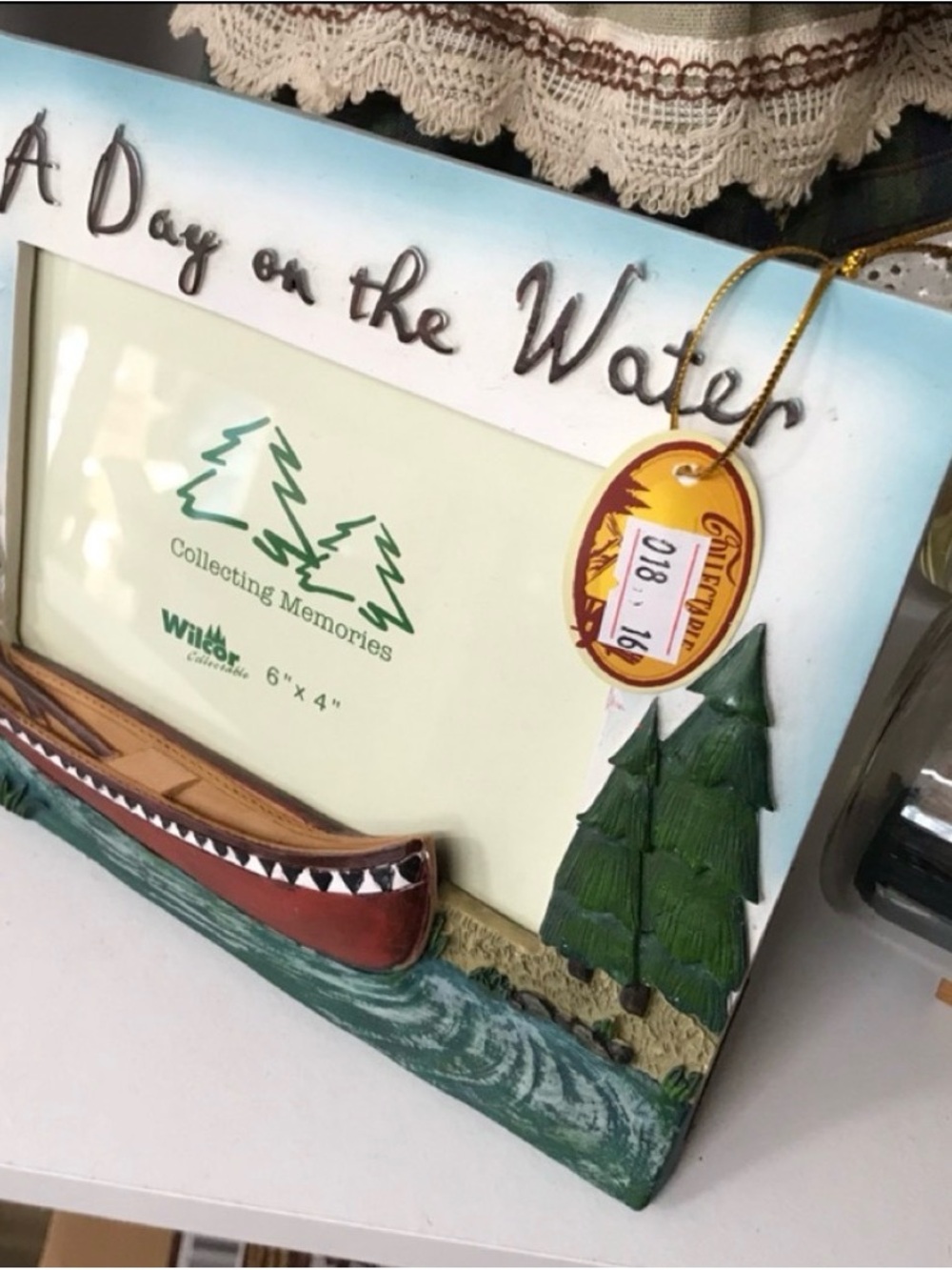 Wilcor "A Day on the Water" Red Canoe Picture Frame